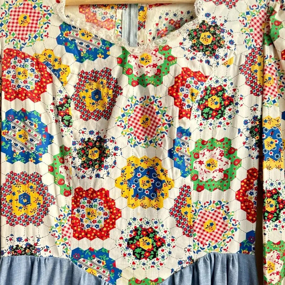 Vintage Floral Patchwork Maxi Dress - Picture 9 of 12